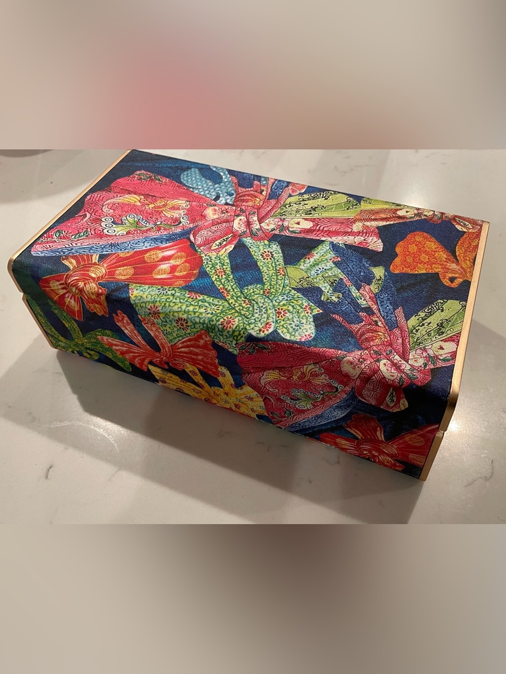 Decorative Floral Ribbon Tissue Box Cover - Multicolor